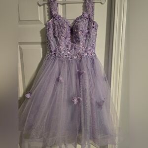 Lavender Floral  Dress